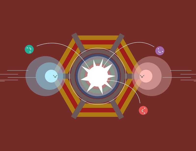 D is for detector, where collisions unfold.